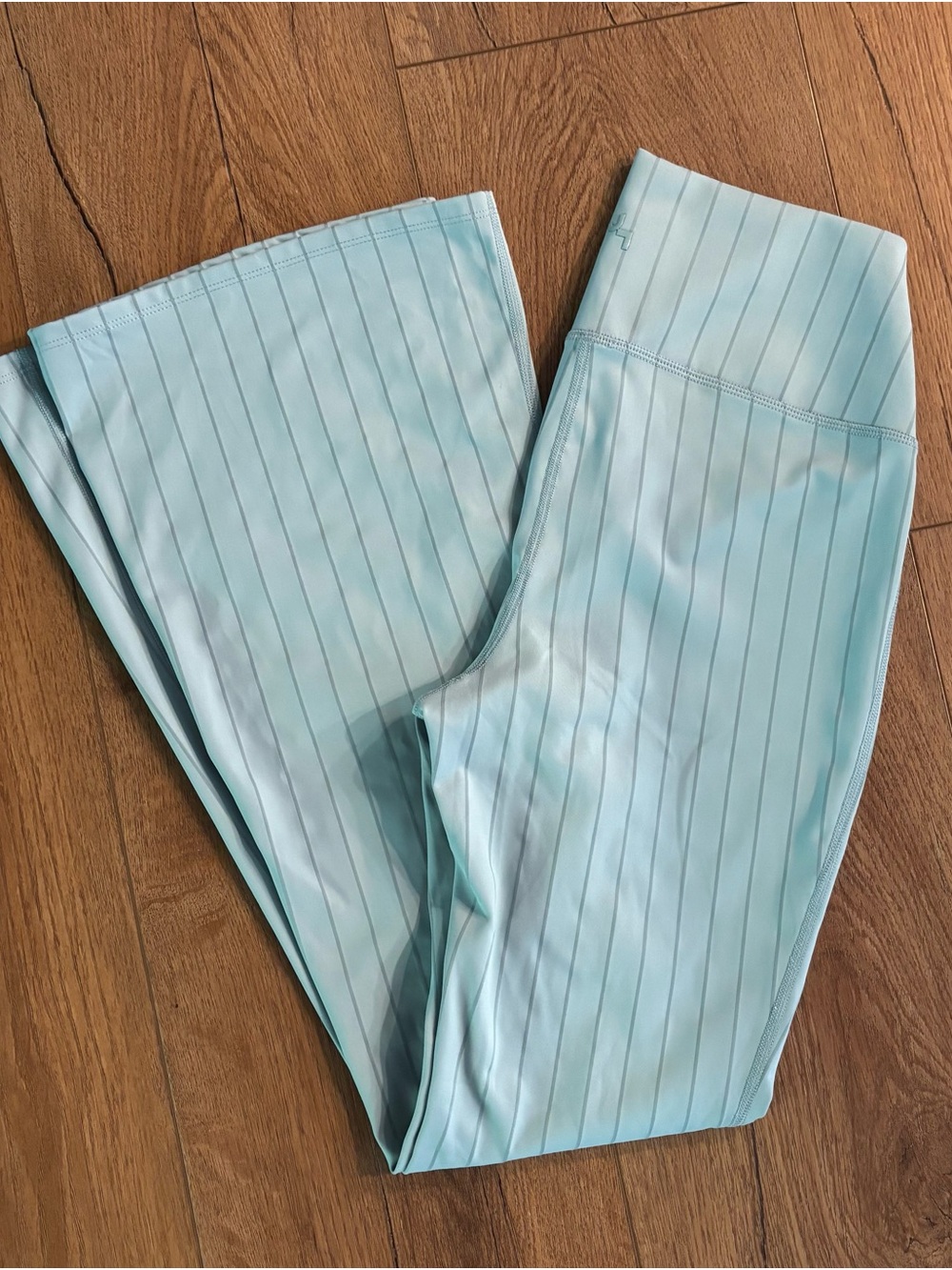 JoyLab Soft Blue Pinstripe High-Rise Flared Leggings